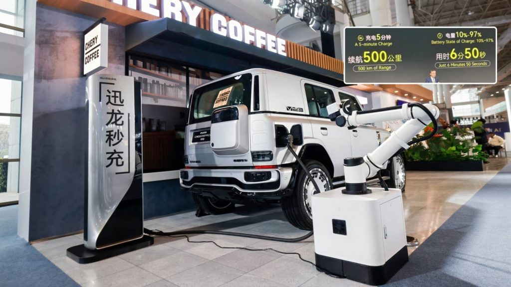Chery бросает вызов BYD, Geely и Huawei с зарядным устройством мощностью 1,44 МВт, обещая 500 км за 5 минут
